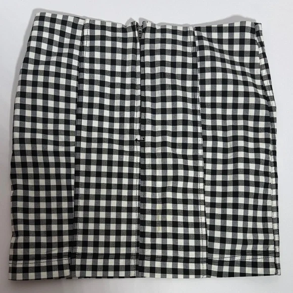 Free People Black and White Checkered Women's Skirt 8 - Picture 7 of 8